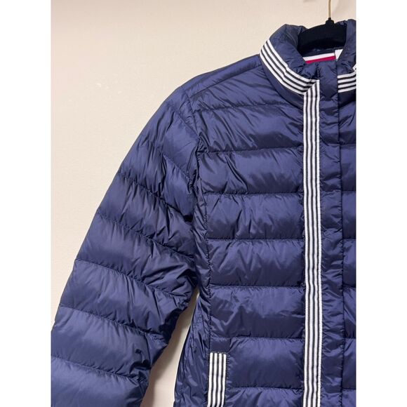 ARIAT Navy/White Packable Down Zip Front Jacket, Gingham Lining, Sz S - Picture 3 of 13